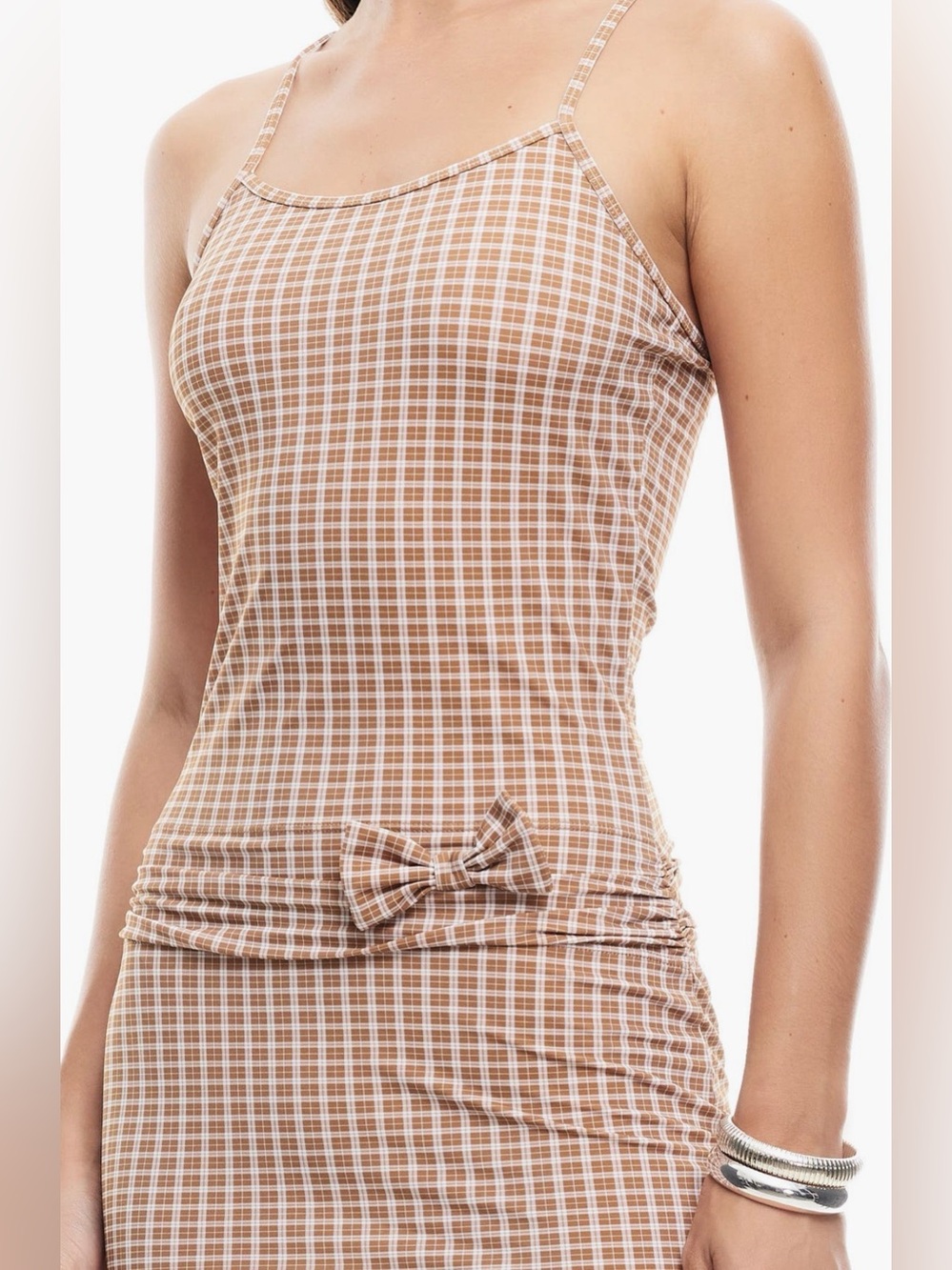 ✨New✨ Lioness Intuition Bow Check Minidress, Adjustable Straps, MEDIUM